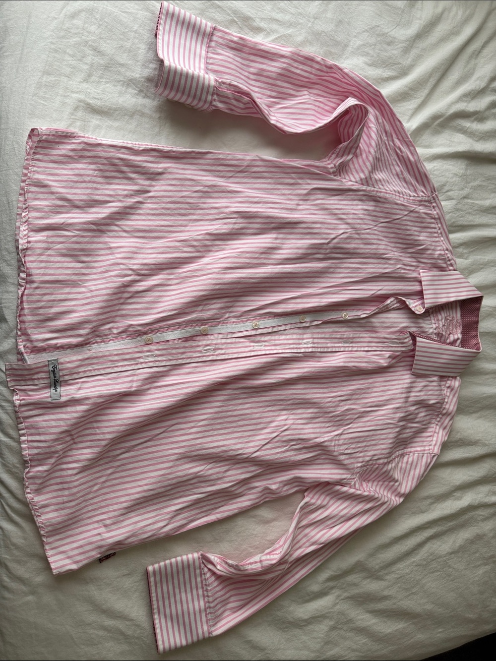 English Laundry Pink and White Striped Shirt